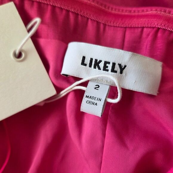 Likely Merino Dress Size 2 Fuchsia Pink Strapless Prom Homecoming Big Bow NEW - Picture 10 of 15